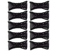 BEBEMOKO 20pcs Wide Black Hair Scrunchies Elastic Hair Bands Lightweight Stretchable Nylon Ponytail Holders for Women Everyday Use