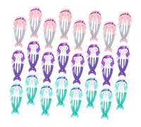 BEBEMOKO 24 pcs Mermaid Hair Clips Snap Barrettes for Assorted Purple Blue Pink Metal Hair Accessories Safe Comfortable Decorative for Long Short Curly Birthday Party