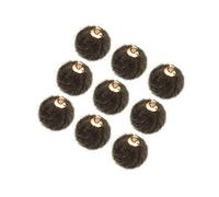 BEBEMOKO 24Pcs Dark Grey Plush Ball Pendant DIY Earrings Accessories Lightweight Earring Pompon for Jewelry Making Stylish Hanging Pendants for Womens Fashion