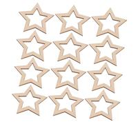 BEBEMOKO 25pcs Hollow Wooden Stars for Crafts Unfinished Small Wood Slices Natural Texture DIY Rustic Ornaments for Christmas Wedding Party Decoration and Family Art Projects