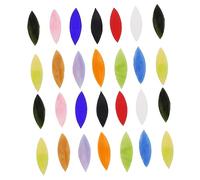BEBEMOKO 28pcs Iridescent Leaf Shaped Mosaic Glass Tiles for DIY Crafts Smooth Glass Pieces for Picture Frames Candle Trays Garden Decor Easy to Use and Durable
