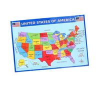 BEBEMOKO 2pcs America Map Wall Poster Educational Usa States Geography Posters for Home Schooling Preschool Nursery Classroom Learning Decor