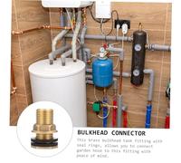 BEBEMOKO 2pcs Brass Bulkhead Fitting Tank Adapter Female Male Connector for Water Tanks Garden Hose Coupler with Gaskets and Easy to Install for Water Storage and Irrigation