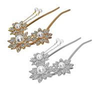 BEBEMOKO 2pcs Chinese Hair Sticks for Women Elegant Pearl Flower Tassel Hair Fork Styling Tools for Buns and Updos Safe Alloy Material Hairpin Accessories for Weddings Parties Proms