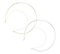 BEBEMOKO 2Pcs Double-Layer Alloy Crown Headband Wedding Head Jewelry Bridal Tiara Hair Accessory for Bride Party Gold and Silver
