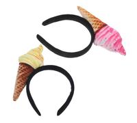 BEBEMOKO 2pcs Ice Cream Headband Cloth Hair Band 8.06x6.21x1.18in Cute Aesthetic Fine Workmanship Not Easy to Deform Hair Decorations for Women Doing Your Makeup