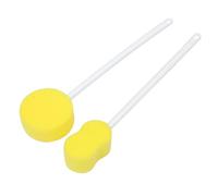 BEBEMOKO 2pcs Long Handle Back Washing Brush and Soft Bath Scrubber Set with Round and Figure-8 Sponge for Exfoliating and Shower Bath Use
