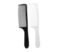 BEBEMOKO 2pcs Men’s Hair Cutting Comb Set Curved Fade Barber Measuring Combs Black White S Size for Professional Hair Styling and Beard Grooming