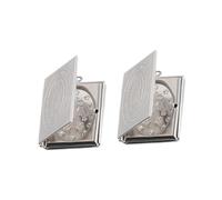 BEBEMOKO 2Pcs Mini Bible Book Pendant Photo Box DIY Accessory for Keychains and Crafts Small Stainless Steel Rectangular Case for Necklace Bracelet and Memory Photos