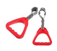 BEBEMOKO 2PCS Red Triangle Handle Ring for Subway Train Bus Ergonomic Safety Grip for Elderly Disabled Passenger Support and Standing Assist in Public Transport