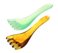 BEBEMOKO 2pcs Resin Beeswax Five-claw Scalp Massage Combs Scraping Muscle Relaxing Tool for Head and Neck Care, Suitable for Men and Women Hair Scalp Treatment Random Color
