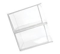 BEBEMOKO 2pcs Transparent Cosmetic Storage Boxes for Makeup and Nail Polish Detachable Desktop Organizers for Bathroom Office and Living Sundries