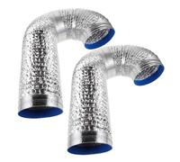 BEBEMOKO 2pcs Upgrade Ventilation Flange Dryer Vent Hose Aluminum Foil Flexible Exhaust Duct Pipe Duct Hose