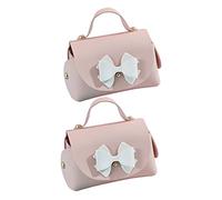 BEBEMOKO 2pcs Wedding Supplies Leather Favor Handbags Bowknot Candy Bags Small Bag Personalised Bride Box