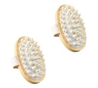 BEBEMOKO 2pcs Wooden Massage Brush Natural Bath Exfoliating Shower Body Scrubbers for Relaxing Full-Body Care for Arms Legs and Back Massage Comfortable Grip Design