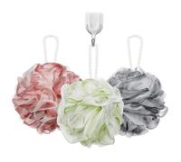 BEBEMOKO 3 Pcs Bath Loofah Soft Body Sponges for Shower Gentle Exfoliating Mesh Pouf with Rich Foam for Smooth Skin Vibrant Bathroom Sponge Trio for Women and Men