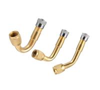 BEBEMOKO 3 Pcs Copper Tire Valve Stem Extension Adapters with Seals Wear-resistant Tyre Extenders for Car and Truck Wheels Angled Connectors for Easy Pump Access