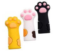 BEBEMOKO 3 pcs Silicone Cuticle Nipper Protective Cover Cat Claw Shape Nail Scissors Holder Manicure Tool Sleeve with Easy Installation for Nail Care Random Color