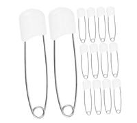 BEBEMOKO 30 Pcs Large White Baby Diaper Safety Pins for Cloth Diapers, Multi-Functional Plastic Baby Clothes Pins Safety Lock for Infant and Toddler Diapering