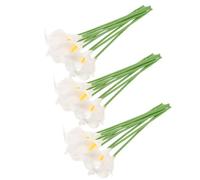 BEBEMOKO 30PCS Artificial Flowers Realistic Long Stem Faux White Bouquet for Wedding Bridal Party Home Office Decor Zero Maintenance