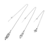 BEBEMOKO 3pcs Adjustable Stainless Steel Necklace Cord with Empty Holder Cage for DIY Crafts Tarnish Resistant Irregular Natural Pendant Holder for Handmade Jewelry