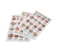 BEBEMOKO 3pcs Diabetic Food Chart Meal Planner Set for Balanced Daily Nutrition Low Sugar Grocery Guide Poster for Healthy Breakfast Lunch Dinner Planning and Shopping