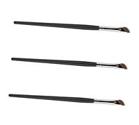 BEBEMOKO 3pcs Eyeliner Concealer Brush with Angled Flat Eyeshadow and Eyebrow Brushes for Precise Makeup Application Soft Faux Bristles Comfortable Handles for Women and Beginners