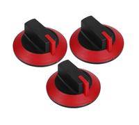BEBEMOKO 3pcs Gas Cooker Knobs Replacement Universal Stove Knob Parts Red Plastic for Kitchen Cooktops and Outdoor Cooking