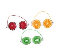 BEBEMOKO 3pcs Gel Eye Mask Set Cooling Eye Pads for Puffiness and Dark Circles Reusable Cold Compress Ice Packs Fruit Cartoon Design and Skincare