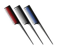 BEBEMOKO 3Pcs Hair Styling Tip Tail Combs with Long Handle Detangling and Teasing Hairdressing Tools for Home and Salon Use Comfortable Grip Thick Back Suitable for Various Hair Types