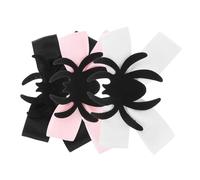 BEBEMOKO 3pcs Halloween Spider Hair Bow Clips Black White Pink Gothic Hair Barrettes for Women Cosplay Party Costume Accessories with Bowknot Design for Themed Events