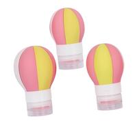 BEBEMOKO 3pcs Hot Air Balloon Silicone Travel Bottles Portable Squeezable Lotion Shampoo Containers for Travel Camping Gym Toiletries