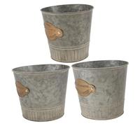 BEBEMOKO 3pcs Iron Flower Pots Dry Flower Planters Decorative Buckets for Indoor Home Garden Vintage Style Multifunctional Plant Containers Desktop Display