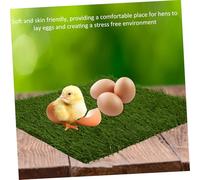 BEBEMOKO 3Pcs Reusable Artificial Grass Chicken Nesting Box Pads Washable Coop Mat Cushions for Comfortable Egg Laying and Secure Hen Bedding