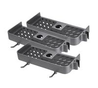 BEBEMOKO 3pcs Shower Bar Organizer Plastic Storage Rack with Adjustable Height Design Suitable for 2.3-2.4cm round Rods Multi-functional Bathroom Shower Supplies Shelf