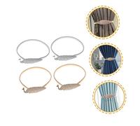 BEBEMOKO 4pcs Adjustable Peacock Curtain Holdbacks Alloy Metal Tiebacks Decorative Curtain Buckles for Living Bedroom Bathroom Office Home Gold and Silver Colors