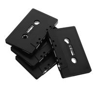 BEBEMOKO 4pcs Black Blank Audio Cassette Tapes DIY Handcraft Accessory Vintage Style Wall Decoration for Music Room Bar Retro Ornament