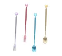 BEBEMOKO 4pcs Creative Gel Pen with Diamond Tableware Design Smooth Writing Multipurpose Pens for Students Office School Supplies Portable Random Style