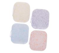 BEBEMOKO 4Pcs Facial Cleaning Sponges Thickened Soft Face Washing Pads for Gentle Exfoliation Deep Pore Cleansing Makeup Removal Travel Facial Sponge with Blueberry Orange Lavender