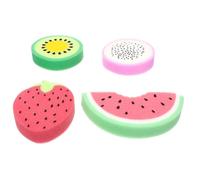 BEBEMOKO 4pcs Fruit Shaped Bath Sponges Shower Sponge Pads Body Scrubbers with Exfoliating Soft Texture Suitable for Fun Bath Time Random Color