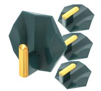 BEBEMOKO 4Pcs Heavy Duty Adhesive Wall Hooks Strong No-Drill Sticky Towel Hangers for Kitchen Bathroom Living Easy Install Removable Clothes and Key Holders in Luxury Green