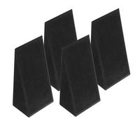 BEBEMOKO 4pcs Heavy Duty Solid Rubber Wheel Chocks Black Skid Tire Stoppers for Trailers Trucks Cars Atv Parking Stability and Tire Protection