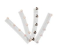 BEBEMOKO 4pcs Invisible Hair Styling Combs for Taming Flyaway Strands Stretchable U Pin Hair Clips with Cute Flower and Pearl Designs Hairstyle Fixing Tool for Women