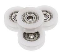 BEBEMOKO 4pcs Nylon U Groove Pulley Wheels for Smooth Sliding Sliding Window and Drawer Hardware, Portable White Ball Bearing Rollers Suitable for Residential and Commercial Use
