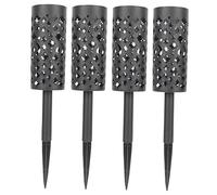 BEBEMOKO 4Pcs Plastic Memorial Vases with Hollow Design Round Cemetery Flower Holders for Grave Decoration Lawn Inserts for Outdoor and Indoor Floral Arrangements