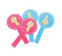 BEBEMOKO 4pcs Reusable Voting Paddles Thumbs Up Down Game Judging Boards Classroom Teacher Interaction Lightweight Blue Pink