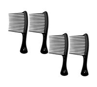 BEBEMOKO 4pcs Wide Teeth Anti-static Plastic Hair Combs Set for Curly and Straight Hair Wide Tooth Detangling Combs Home Barber Travel Use Black