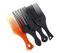 BEBEMOKO 4Pcs Wide Tooth Hair Pick Comb for Curly Afro Hair Portable Plastic Styling Combs with Unique Design Comfortable Grip Reduce for Salon and Home Use