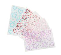 BEBEMOKO 5 Sheets Self-adhesive Star Heart Face Rhinestones for Festival Makeup Creative DIY Craft Gems Stickers for Party Silver Ab Pink Purple Red Blue Easy to Apply Decorative Stickers