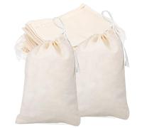 BEBEMOKO 50pcs Drawstring Cloth Pouches for Herbal Tea Reusable Muslin Bags for Infusing Loose Herbs Portable Brew Bags for Home Travel and Cooking